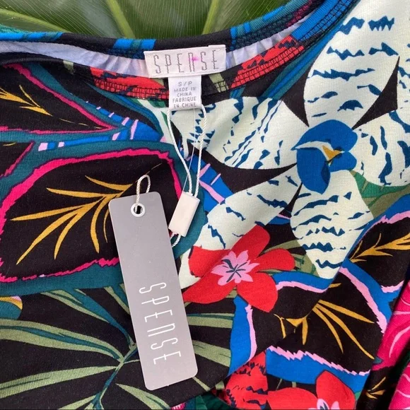 NWT Spense Palm / Floral Print T Shirt Dress Summer Dress Size small - Picture 2 of 8